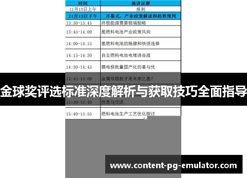 金球奖评选标准深度解析与获取技巧全面指导 金球奖评选标准深度解析与获取技巧全面指导